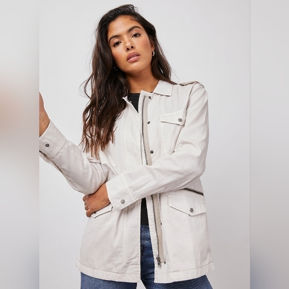 Rails 'Miller' Military Cotton Utility Jacket | Cream | Size M | NWT - Picture 4 of 12